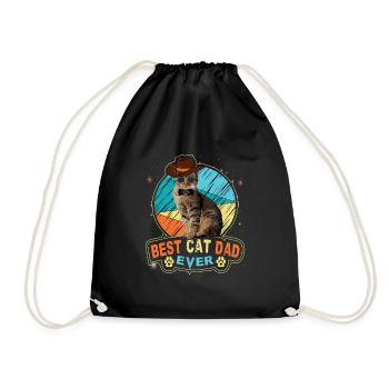 Real men love cats cat man cat father - Drawstring Bag - black - Front