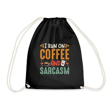 Café Sarcasme Amis Bonheur Joie Cappuccino - Sac de sport léger - noir - Devant