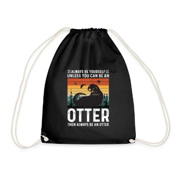 BE AN OTTER Otter Merch Sweet Otter Kids - Drawstring Bag - black - Front