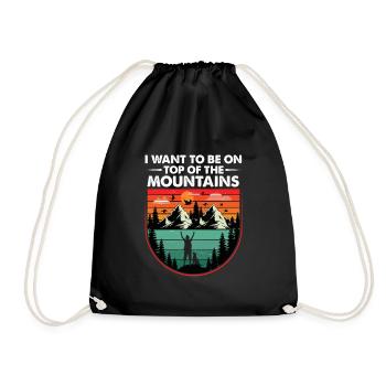 Mountain Hiking Mountaineering hiking mountain Trip - Drawstring Bag - black - Front