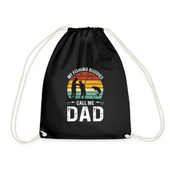Pêche Père Fils Rétro Vintage Cadeau Fête des Pères - Sac de sport léger - noir - Devant
