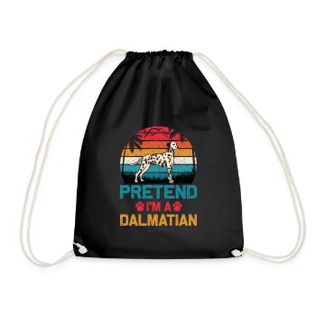 Dalmatian dog Animal love Funny dog owner - Drawstring Bag - black - Front