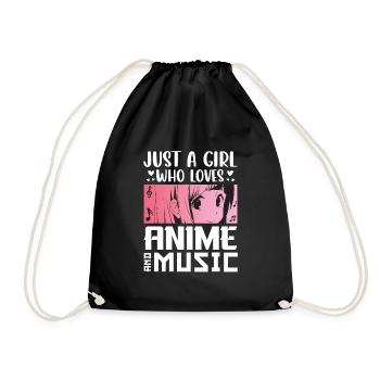Anime Ramen Sketch Anime Ramen Gift - Drawstring Bag - black - Front