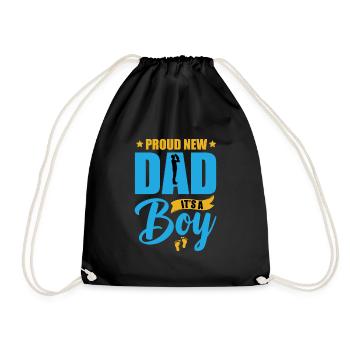 Proud Dad It's a Boy - Father - Drawstring Bag - black - Front