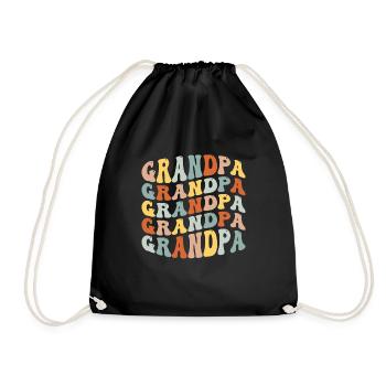 Grandpa Man Myth Legend Grandson Family Grandfather - Drawstring Bag - black - Front