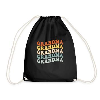 Beste Oma Mama Kinder Enkel Spruch Geschenk - Turnbeutel - Schwarz - Vorne