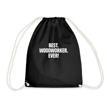 Wood Chainsaw Lumberjack Woodworker Climbing - Drawstring Bag - black - Front