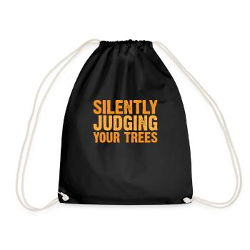 Wood Chainsaw Lumberjack Woodworker Climbing - Drawstring Bag - black - Front