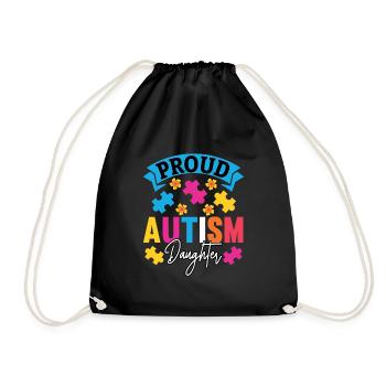 Autism Mother Daughter Son Autistic Parents Child - Drawstring Bag - black - Front