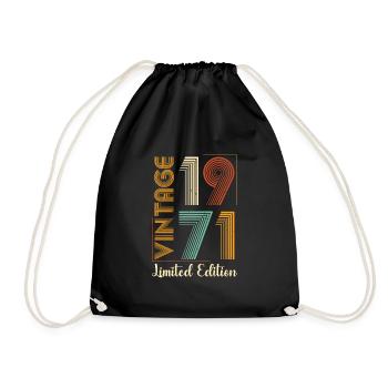 Anniversaire 1971 71 Vintage Rétro Vintage Cadeau - Sac de sport léger - noir - Devant