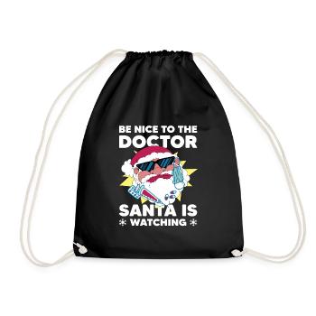 Doctor Doctor Christmas Gift Birthday - Drawstring Bag - black - Front