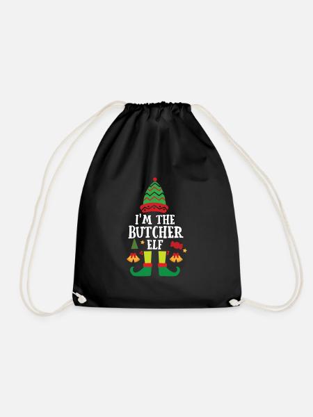 Weihnachtsgeschenk Metzger Fleischer Metzgerei - Turnbeutel - Schwarz