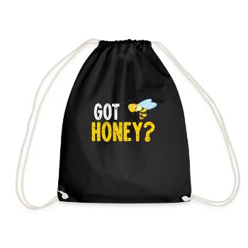 Bienen Imkerei Imker Honig Bienenzüchter Lustig - Turnbeutel - Schwarz - Vorne