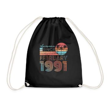 Anniversaire Février 1991 Millésime Février 1991 - Sac de sport léger - noir - Devant