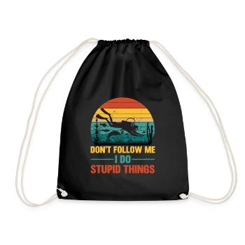 Diving Retro Diving Device Marine World Divers Diving - Drawstring Bag - black - Front