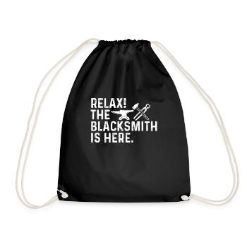 Blacksmith Shirt Metalworker Anvil Cutler - Drawstring Bag - black - Front