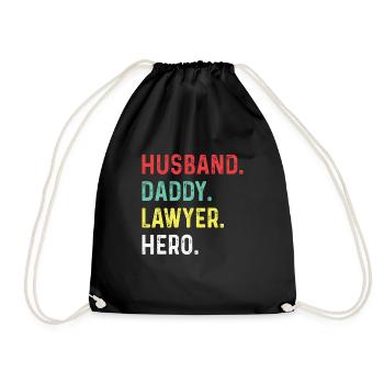 Cool Lawyer Papa Jura Father Lawyers Parents - Drawstring Bag - black - Front