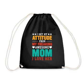Stolze Mama Einer Wundervollen Tochter Geschenk - Turnbeutel - Schwarz - Vorne