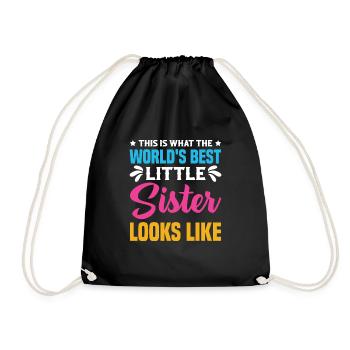 Mignonne petite sœur Hibou Frères et sœurs Tenue - Sac de sport léger - noir - Devant