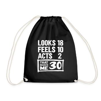 30e anniversaire - 30 ans de fabrication Round Thirty - Sac de sport léger - noir - Devant