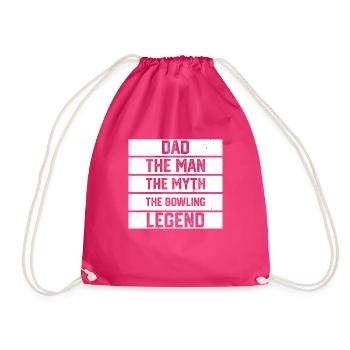 Bowling Father Papa Cooler - Drawstring Bag - fuchsia - Front