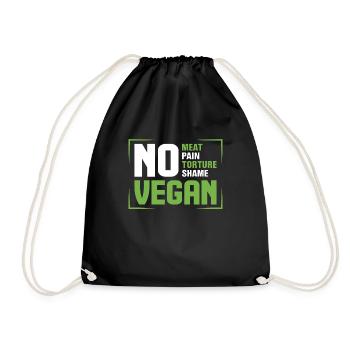 Tierschützer Veganer Vegetarier Tierliebhaber Tier - Turnbeutel - Schwarz - Vorne