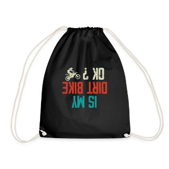 Motorcross Motorcyclist Moto Motorsport - Drawstring Bag - black - Front