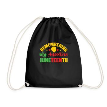 Love June Black Culture Black History Month - Drawstring Bag - black - Front