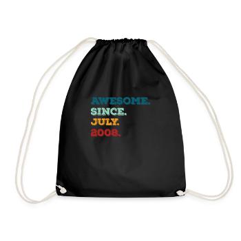 July 2008 - Birthday in July - Drawstring Bag - black - Front