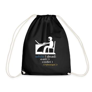 Software Developer Programmer Gift - Drawstring Bag - black - Front