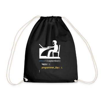 Software Developer Programmer Gift - Drawstring Bag - black - Front