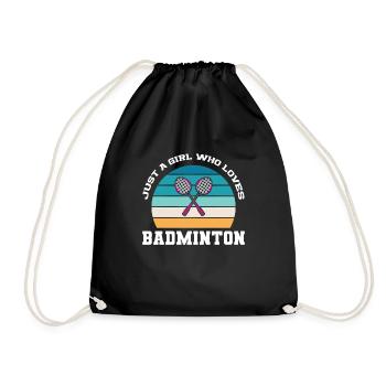 Badminton Badminton Crossminton Woman Girls Sport - Drawstring Bag - black - Front
