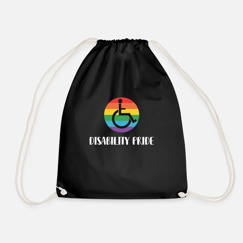 LGBTQ Rollstuhlunterstützung Rainbow Flag - Turnbeutel - Schwarz