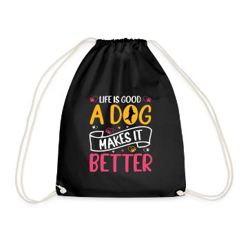Dog Mom Gift Mami Dog Owner Dog - Drawstring Bag - black - Front