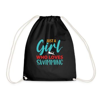 Schwimmerin Schwimmbad Schwimm Sport Schwimmen - Turnbeutel - Schwarz - Vorne