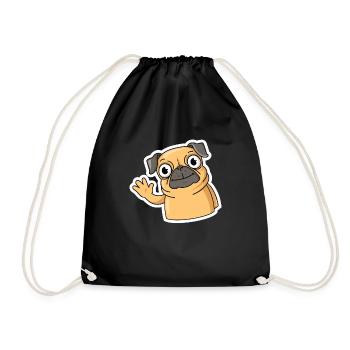 Cute Pug Life Puppy Dog Owner Pug Love - Drawstring Bag - black - Front