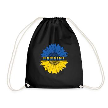 Ukraine Frieden Flagge Kein Krieg - Turnbeutel - Schwarz - Vorne