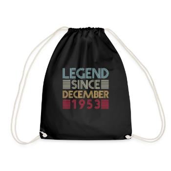 Legends birthday December 1953 born gift - Drawstring Bag - black - Front