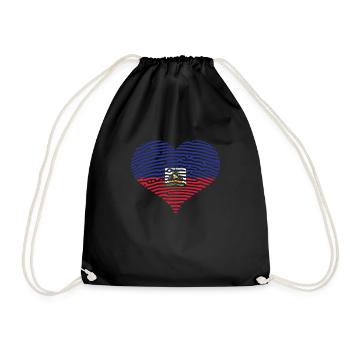 Haiti Heartbeat Flag Vintage Haiti Heart - Drawstring Bag - black - Front
