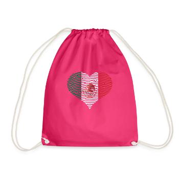 Drapeau du Mexique Cœur des Mexicains Armoiries Drapeau - Sac de sport léger - fuchsia - Devant
