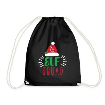 Eleven Little Christmas Elves Fairy Tales Child Gift - Drawstring Bag - black - Front