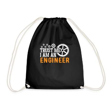 Engineer Brain Mechanical Engineering Electrical Engineering Math - Drawstring Bag - black - Front