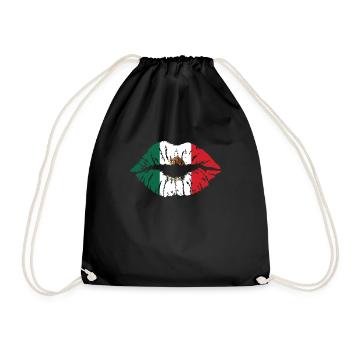 Drapeau du Mexique Cœur des Mexicains Armoiries Drapeau - Sac de sport léger - noir - Devant