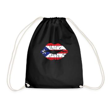 Porto Rico Vintage Flag Heart Caribbean Spanish - Sac de sport léger - noir - Devant