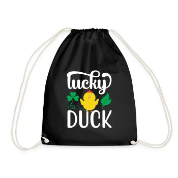 Duck family Rubber ducks Bathing duck Duck - Drawstring Bag - black - Front