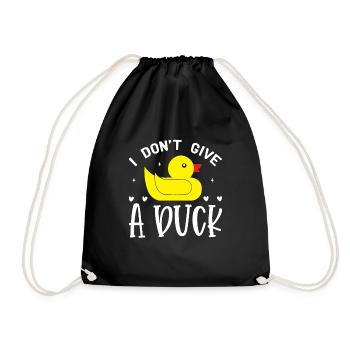 Duck family Rubber ducks Bathing duck Duck - Drawstring Bag - black - Front