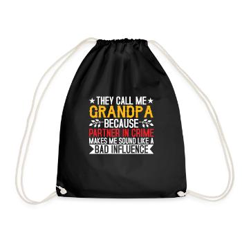 Grand-père la mauvaise influence - Sac de sport léger - noir - Devant