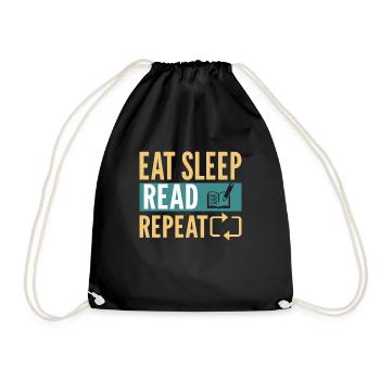 Read books Bookworm - Drawstring Bag - black - Front