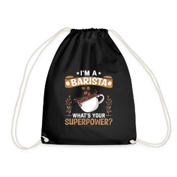 Stolzer Barista Beruf Kaffee Catering Espresso - Turnbeutel - Schwarz - Vorne