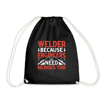 Welder Profession Heat Steel Gas TIG MAG Welding - Drawstring Bag - black - Front